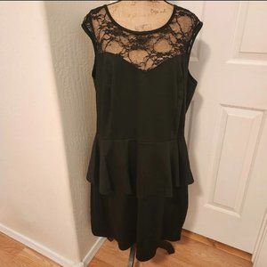 Black Lace plus size dress 3x peplum